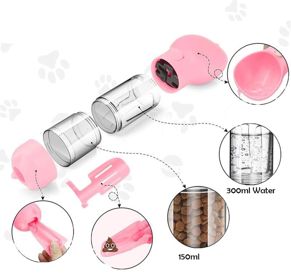 WALKIEPET BOTTLE Portable 2-in-1 Dog Drinking
