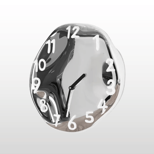 Ceramic Wall Clock, Chrome Modern Wall Clock for Living Room & Kitchen