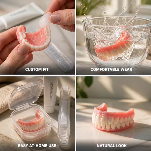 Snap On Veneers Kit, Custom Moldable Cosmetic Veneers for Gaps & Chipped Teeth