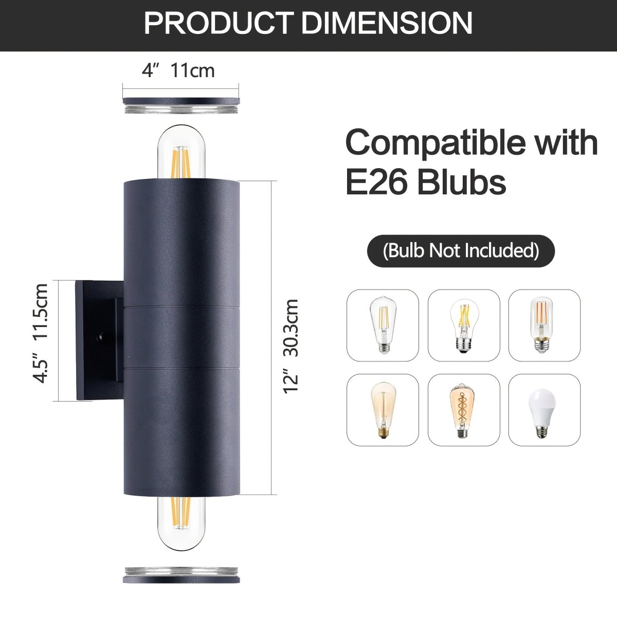 LUXFLOW Black Outdoor Wall Light