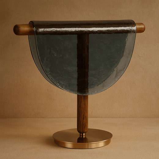 Half Moon Lamp, Glass Table Lamp for Bedroom & Living Room Decor