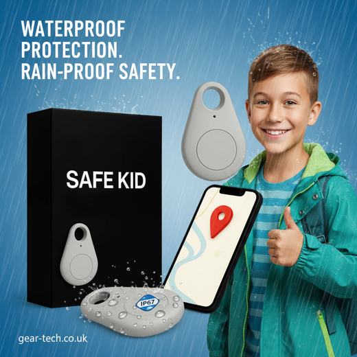 Kids GPS Tracker, Waterproof Real-Time Location Tracker with SOS Button & No Subscription
