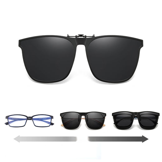 Clip On Sunglasses for Glasses, Polarized Flip Up UV400 Sunglasses Clip for Driving & Outdoors