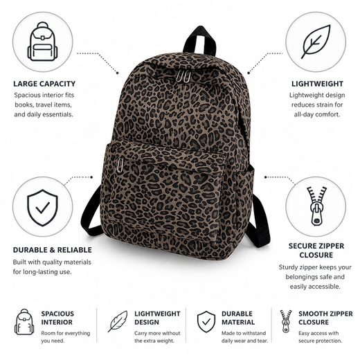 Large Capacity Backpack, Lightweight Casual Daypack for Travel, Commuting & Daily Use