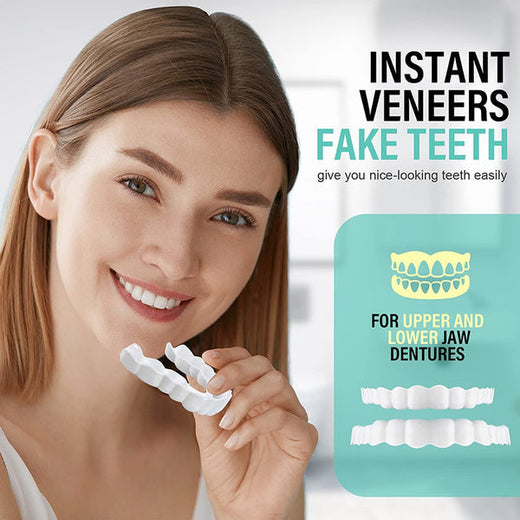 Snap On Veneers, Cosmetic Instant Teeth Covers for Upper and Lower Teeth for a Natural-Looking Smile