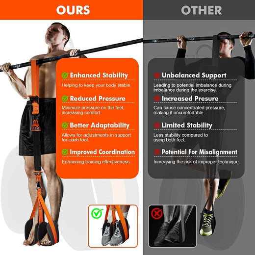Pull Up Assist Band, Double Foot Resistance Band with Steel Hooks for Pull-Ups