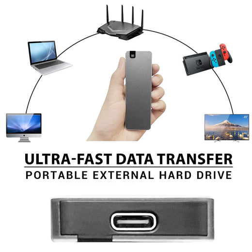 Portable SSD 64GB, External Solid State Drive with USB-C 3.2 Gen 1 up to 500MB/s and Metal Case