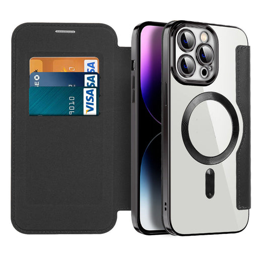 Magnetic Flip Phone Case with Card Holder, Shockproof Leather Wallet Case for iPhone 15, 14, 13 & 12