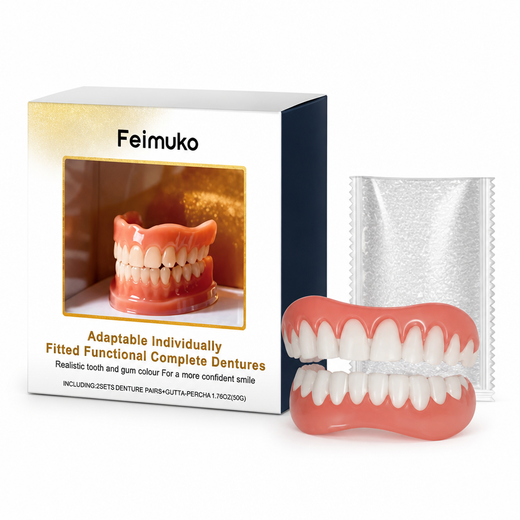 Moldable Denture Kit, Heat-Moldable Silicone Upper & Lower Dentures for a Secure Cosmetic Fit
