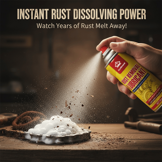 Rust Remover Spray, 3-in-1 Nano Foam Rust Cleaner & Lubricant for Hinges, Bolts & Tools