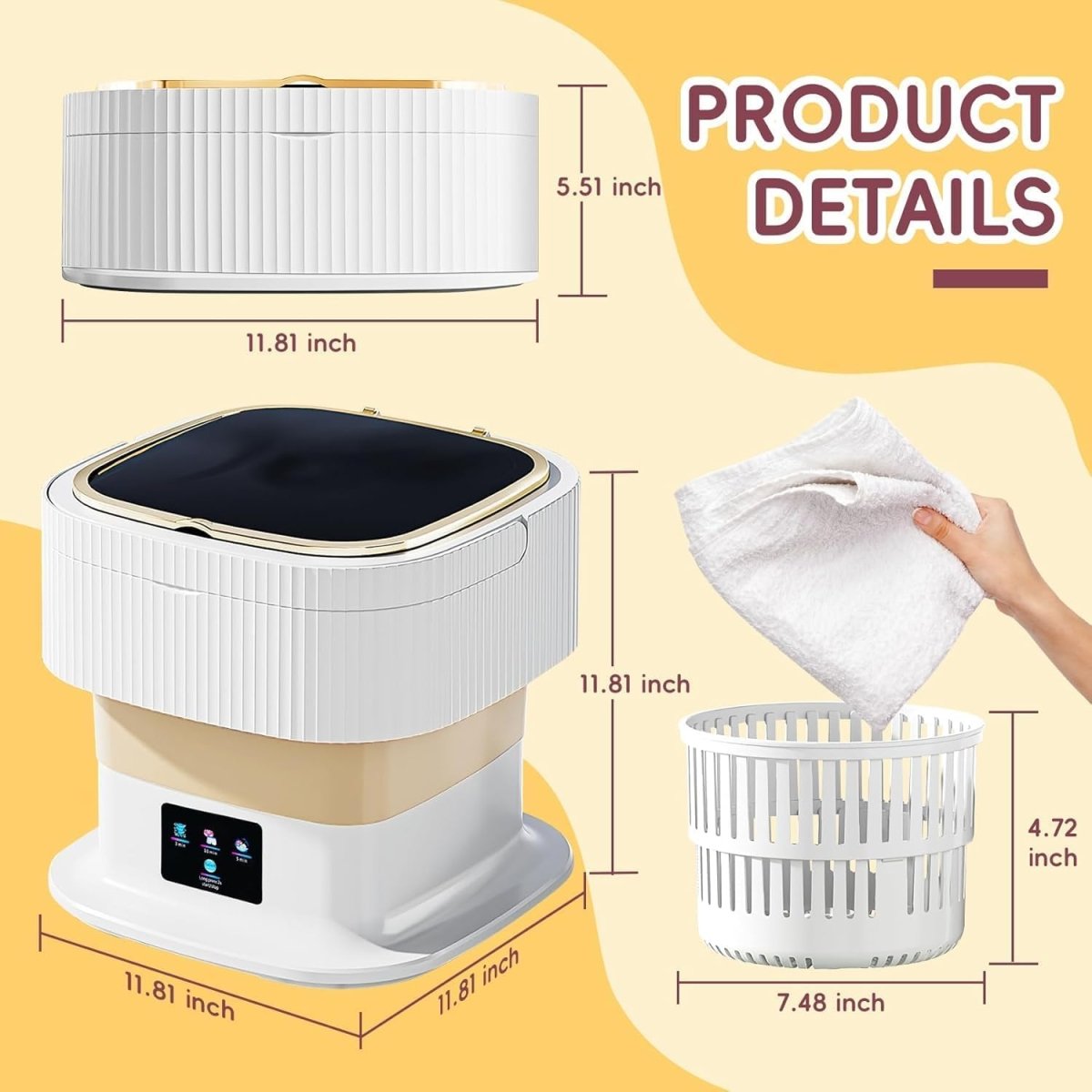 WASHNEST Intelligent Foldable 11l Mini Washing