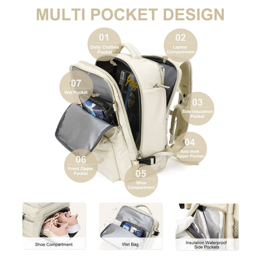 Women's Hiking Backpack 35L, Water Resistant Travel Backpack with USB Charging Port & Laptop Sleeve