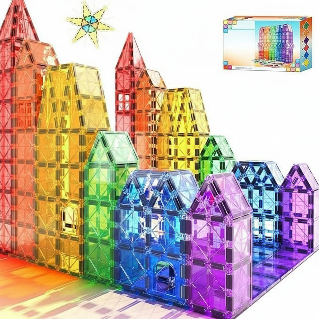 MagnaMonti Tiles Montessori-style Magnetic Building Fun