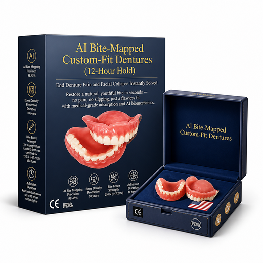 Custom-Fit Dentures, Cosmetic Upper & Lower Dentures with 12-Hour Hold for a Natural-Looking Smile