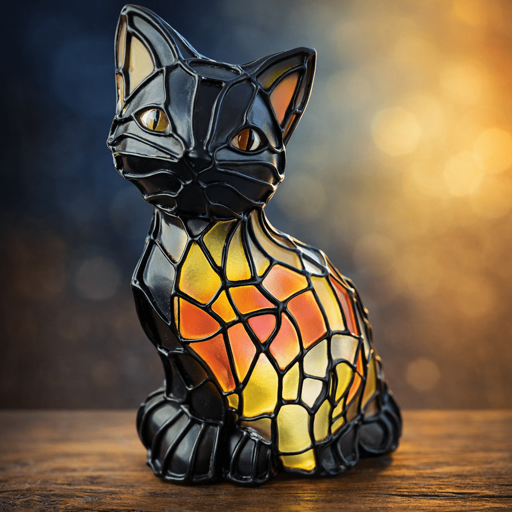 VITRAKAT Artistic Tiffany Cat Lamp