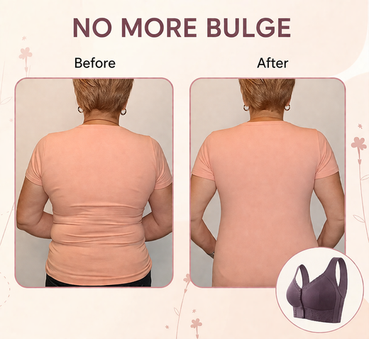 Front Closure Bra, Wireless Cotton Bra with Front Button Closure for Easy Everyday Wear