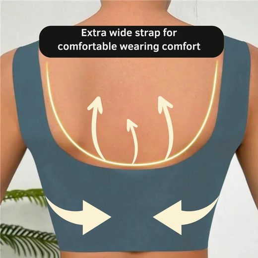 Wireless Seamless Bra, Soft Push-Up Comfort Bra with Wide Straps for Everyday Wear