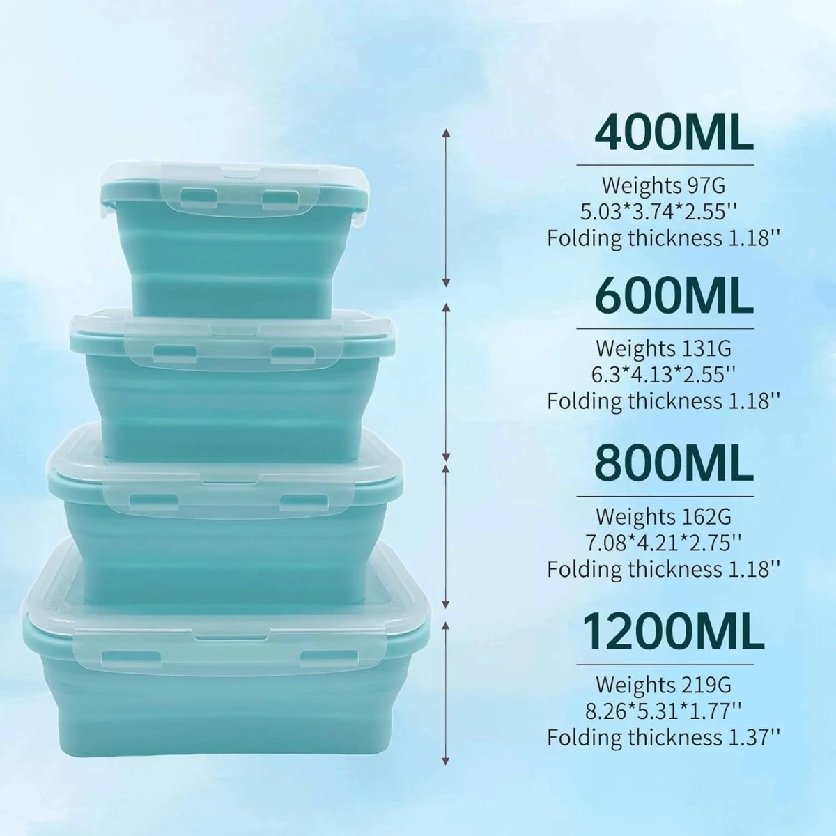 FOODSTACK Foldable BPA-Free Silicone Lunchbox Set