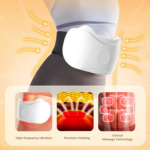 Heated Belly Massager, Cordless Warmth & Vibration Abdominal Massage Device for Relaxation