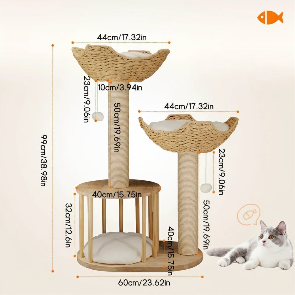 TRICATLOFT Three-level Plush Cat Tree