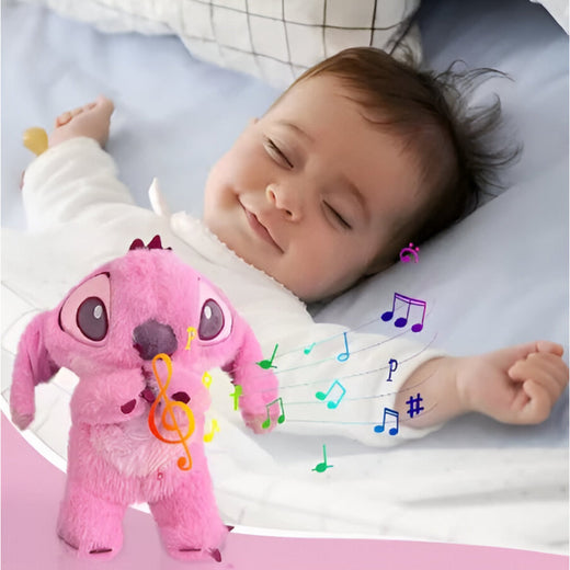 Breathing Plush Toy Stuffed Animal with Night Light, Calming Sleep Buddy for Kids