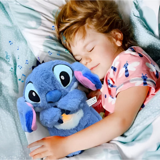 Breathing Plush Toy Stuffed Animal with Night Light, Calming Sleep Buddy for Kids
