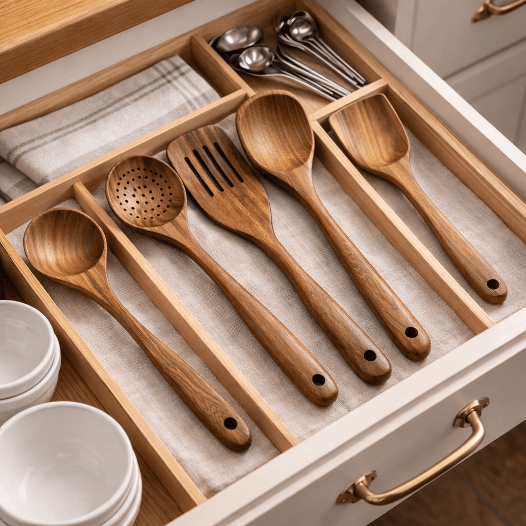 NORDICWOOD High-Quality Wooden Kitchen Utensil Set