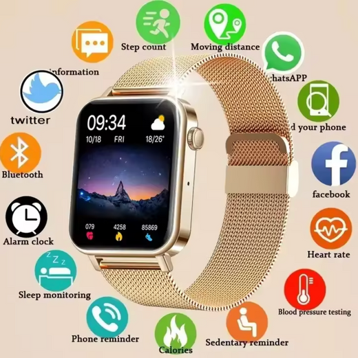 Women's Smartwatch, Fitness Tracker with Heart Rate & Sleep Monitor for Calls & Notifications