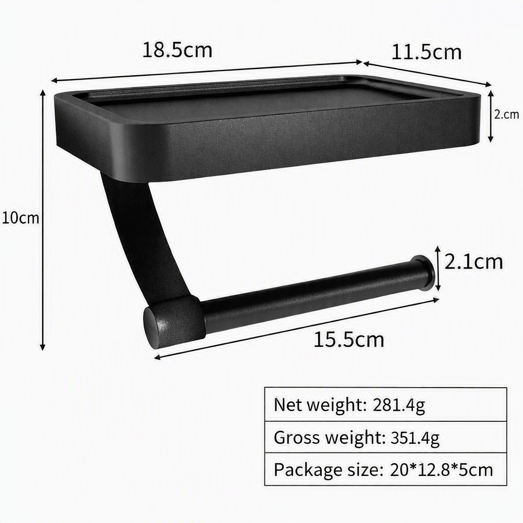 PREPSHELF No-Drill Toilet Paper Holder