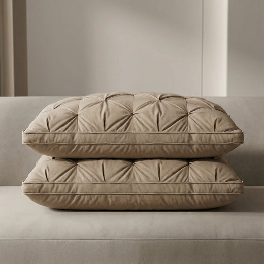 Goose Down Pillow, Soft Hotel Style Bed Pillow with Breathable Cotton Cover for All Sleep Positions