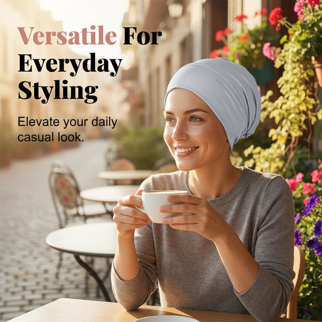 LUXEVEIL Women's Turban Cap Milk Silk
