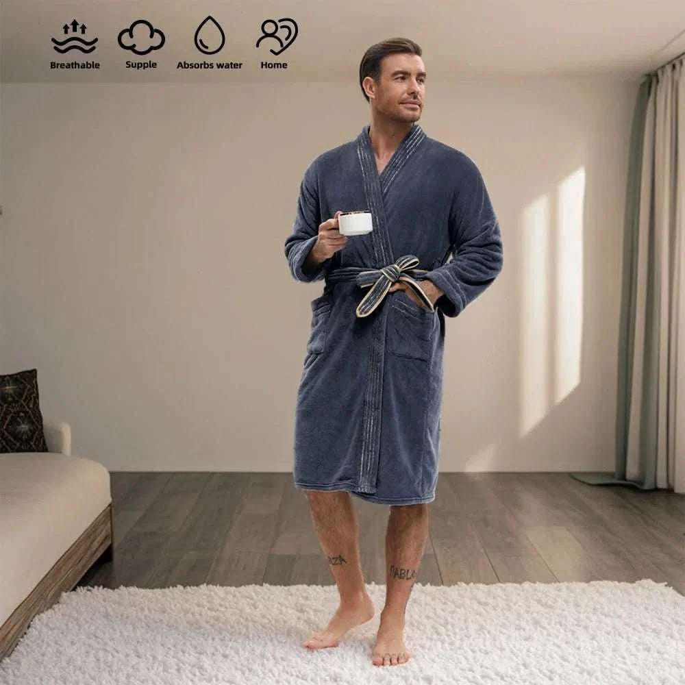 VelourGent Men's Bathrobe