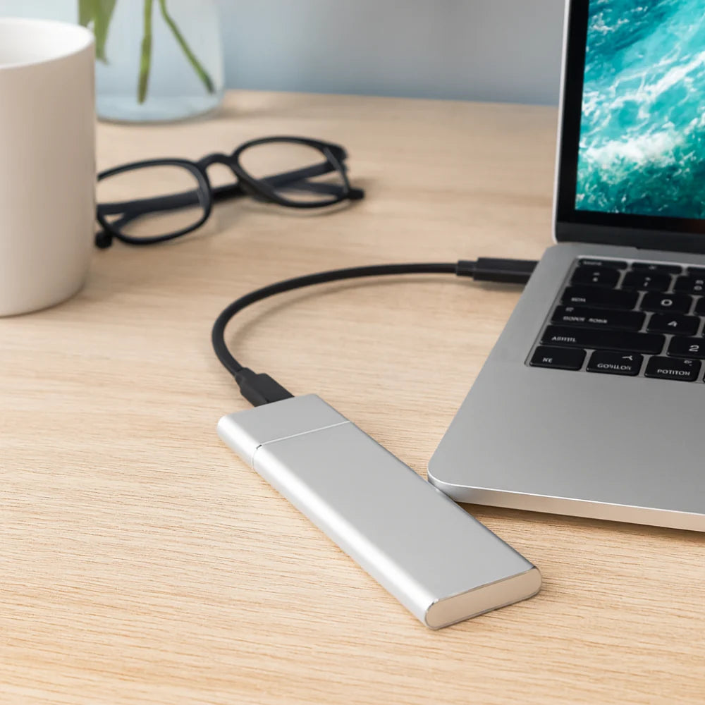 Aluminum External Hard Drive 500GB, Slim Portable USB Storage for Work & Travel