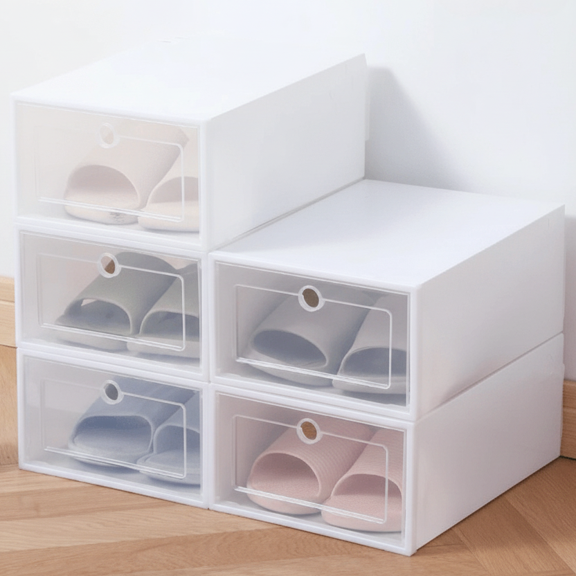 Stackable Shoe Box Transparent Storage Solution