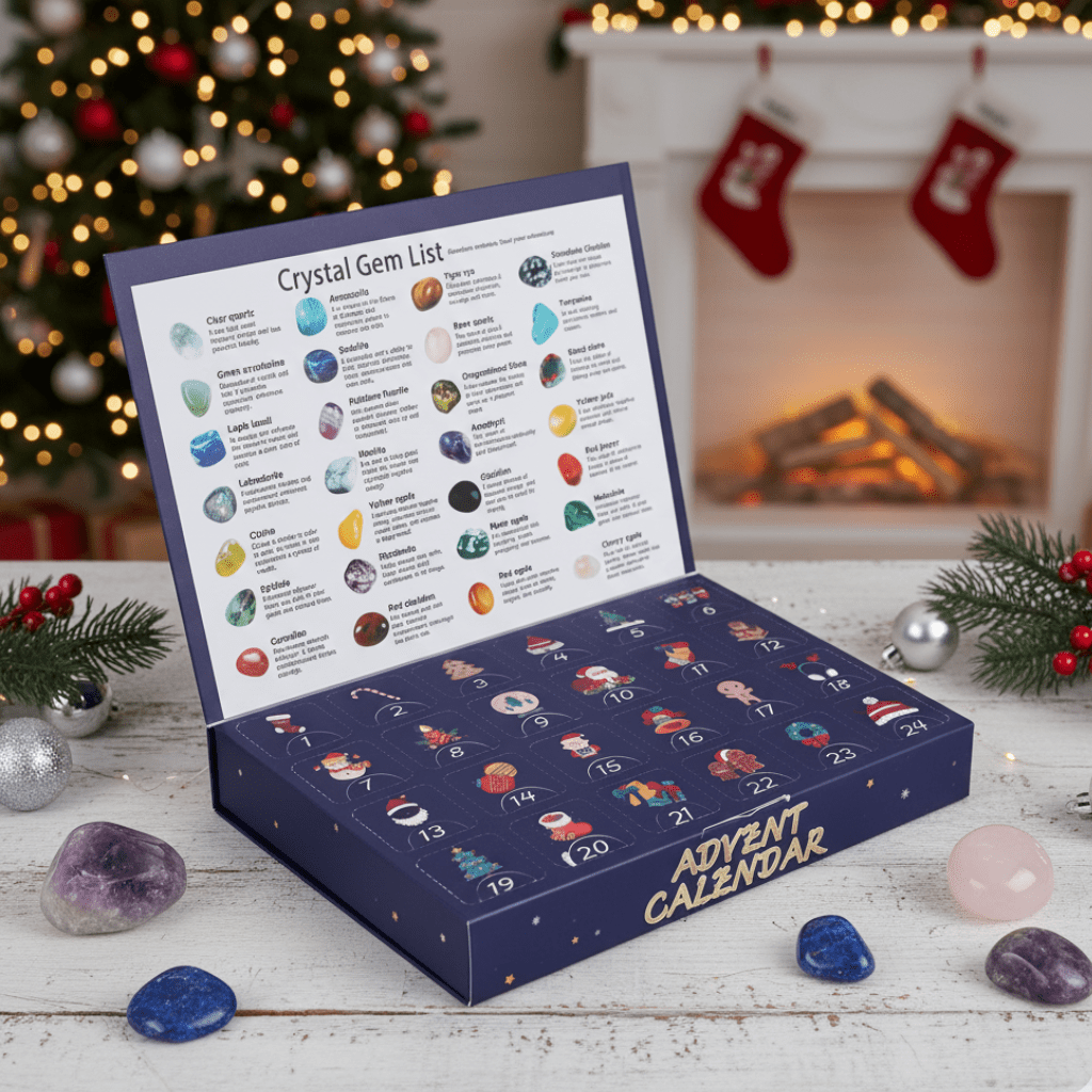 Kids Advent Calendar 2026 Gemstone Dig Kit, 24 Day Crystal Excavation Christmas Countdown, Science Christmas Gifts for Kids