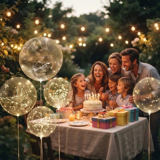 LED Light Up Balloons, Set of 10 Warm White Reusable Balloons for Weddings, Birthdays & Garden Parties