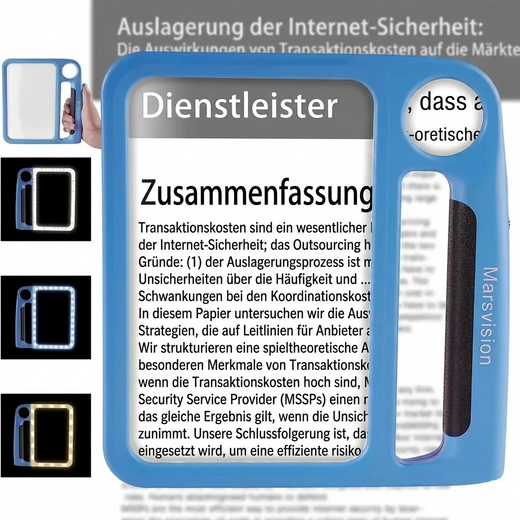 LED Reading Magnifier, Handheld 5x 10x Magnifying Glass with 48 LEDs for Small Print & Labels