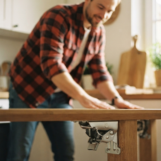Folding Shelf Brackets, Heavy Duty 90 Degree Auto-Lock Brackets for Wall Mounted Tables & Workbenches