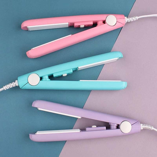 Mini Hair Straightener and Curler, 2 in 1 Ceramic Flat Iron for Travel & Quick Touch Ups