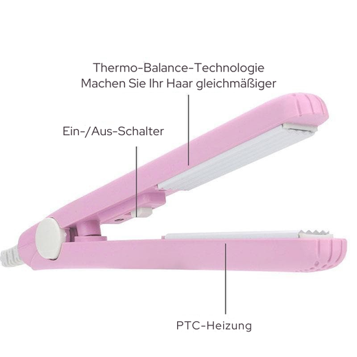 Mini Hair Straightener and Curler, 2 in 1 Ceramic Flat Iron for Travel & Quick Touch Ups
