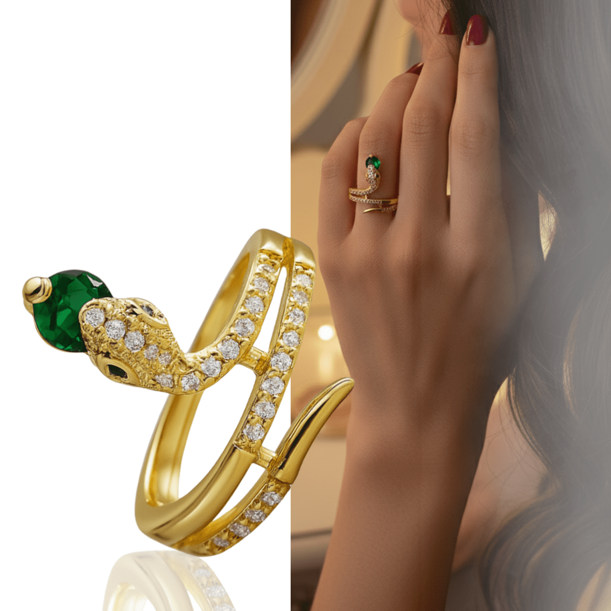 SERPENTARA Stainless Steel Snake Ring