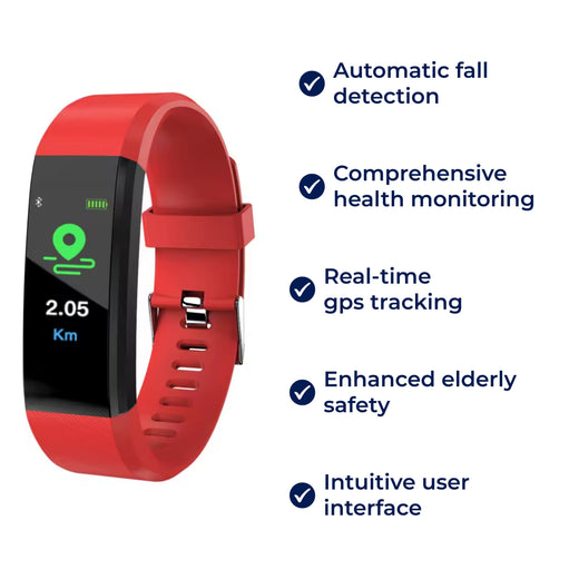 Smart Watch for Seniors, Safety Watch with Fall Detection, GPS Tracker & Heart Rate Monitor