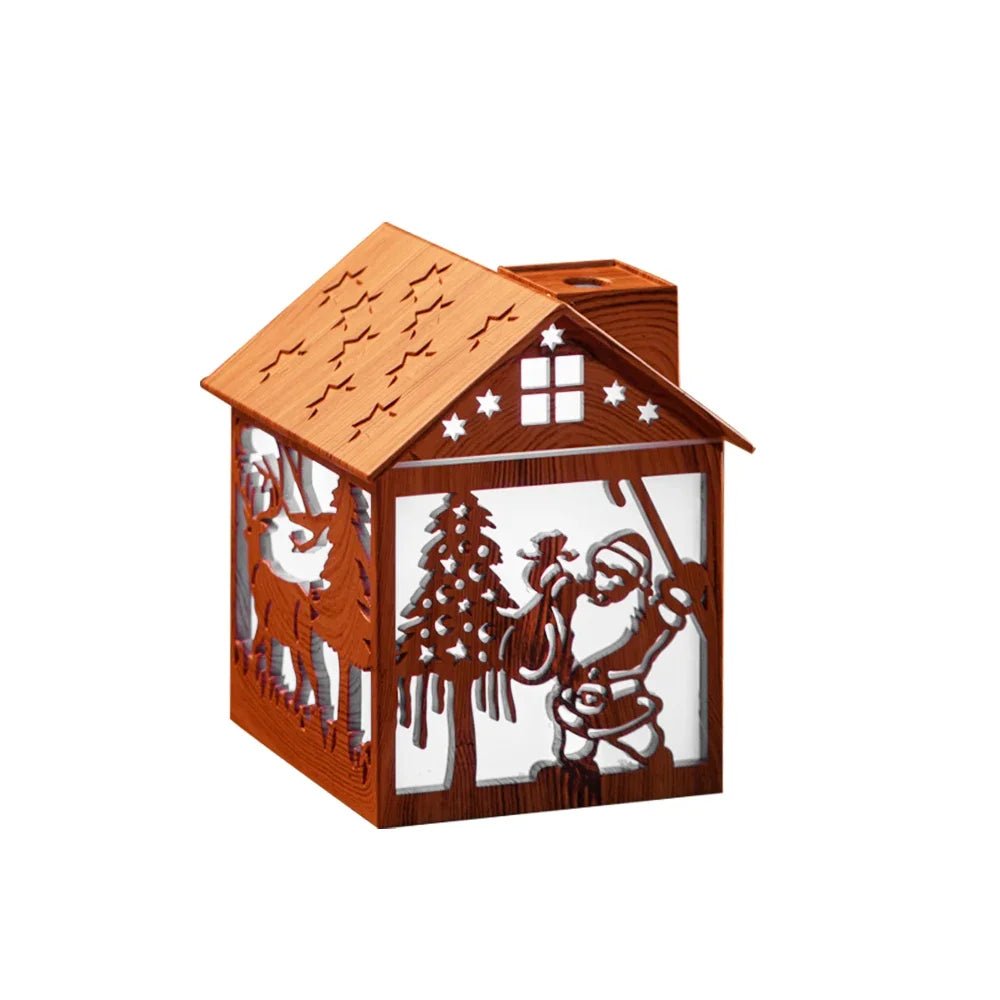Wooden House Humidifier 240ml with Night Light, Aromatherapy Essential Oil Diffuser & Cool Mist Humidifier for Bedroom