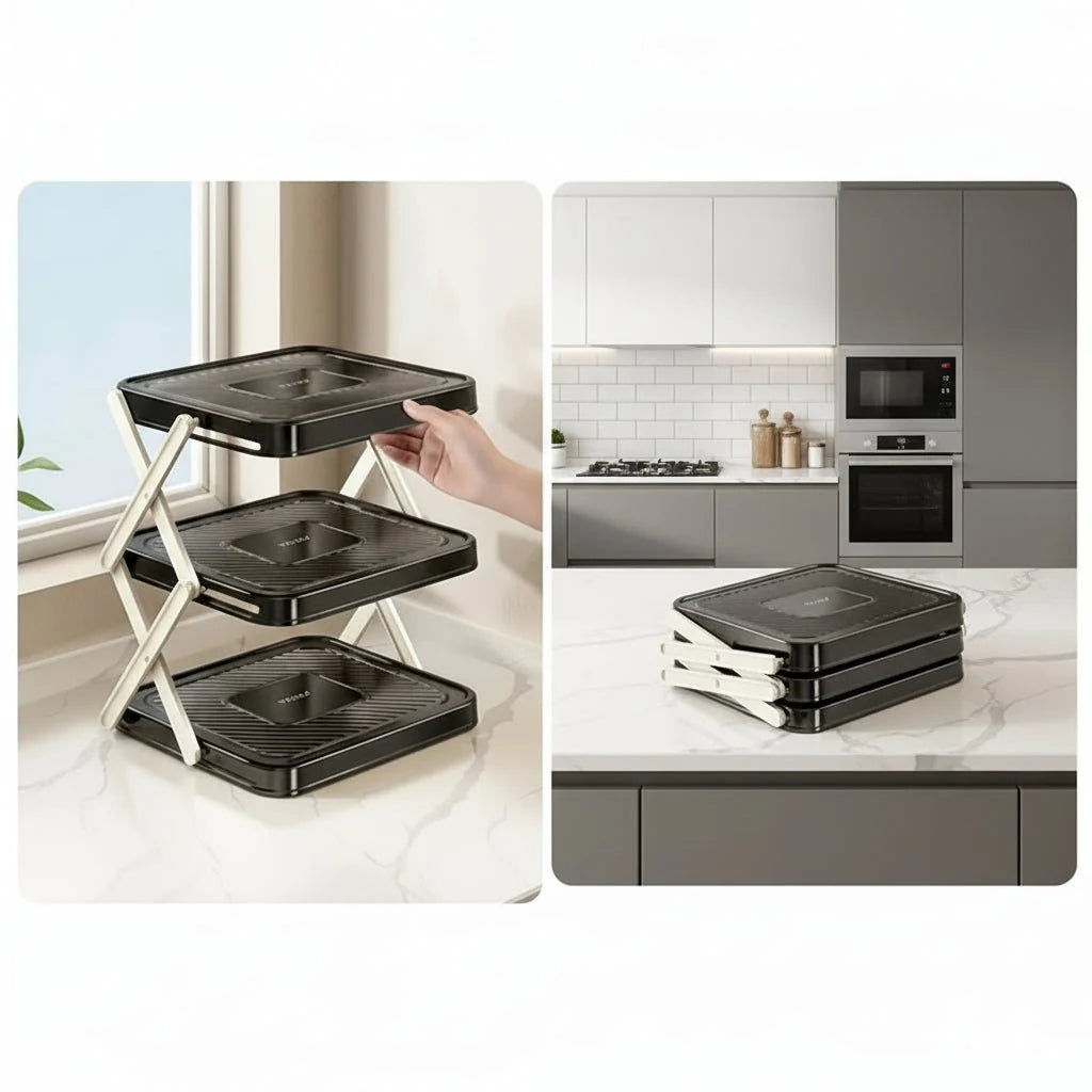 SPICEFOLD Foldable 3-tier Kitchen Rack