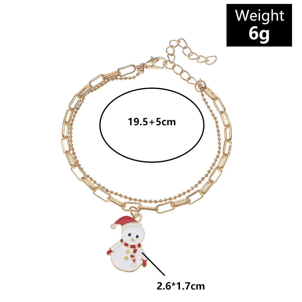 JINGLITE Adjustable Gold-plated Festive Charm Bracelet