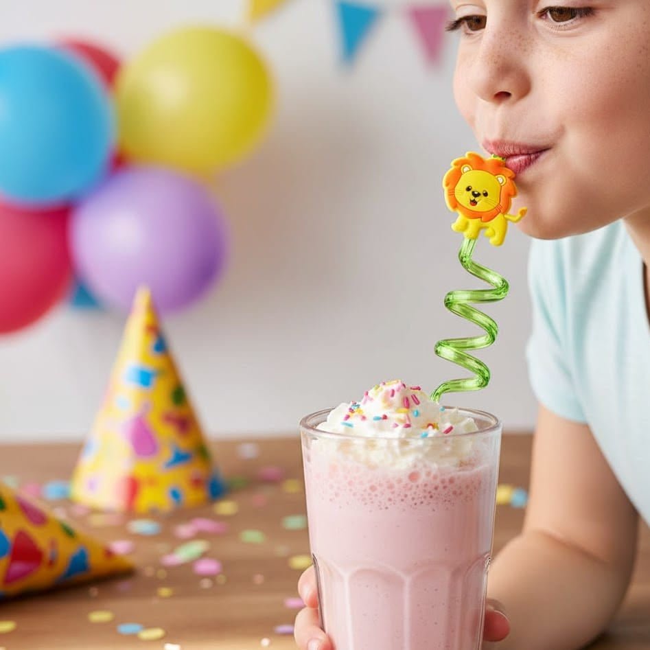 SAFARISIP Jungle Animal Drinking Straws