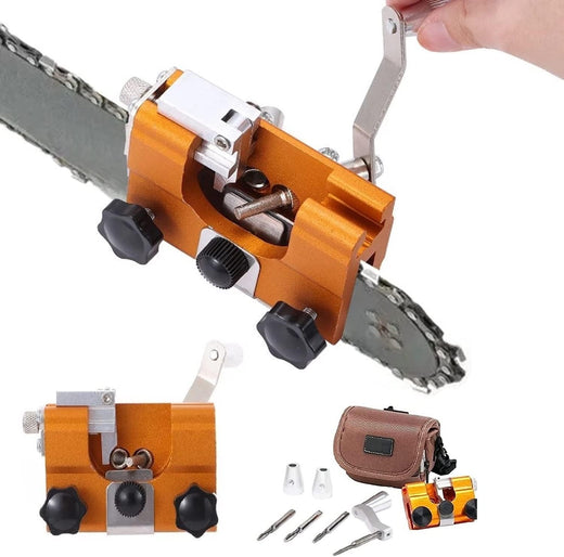 Chainsaw Chain Sharpener, Manual Chain Sharpening Tool for Most Saw Chains, Aluminum Alloy