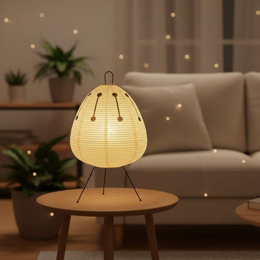 AKARILUX Rice Paper Table Lamp LED Warm Light