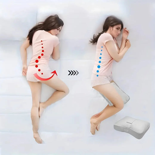 Knee Pillow for Side Sleepers, Memory Foam Leg Pillow with Adjustable Strap & Washable Cover