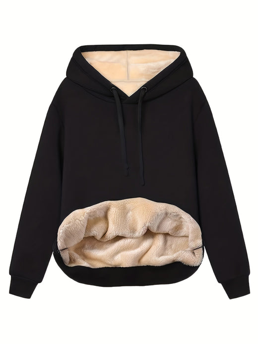 Fleece Lined Hoodie, Warm Hooded Sweatshirt for Casual Wear, Walks & Cold Days